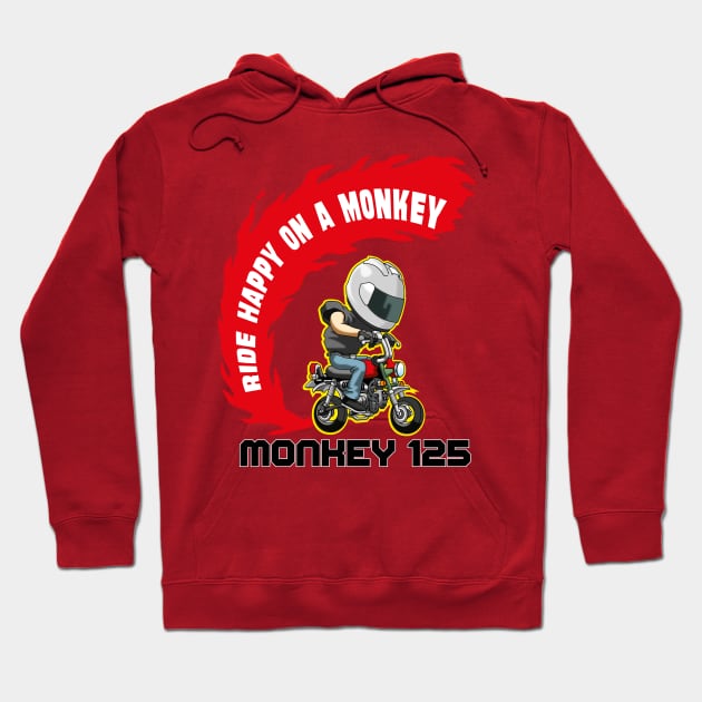 Ride Happy on a Monkey Hoodie by wankedah